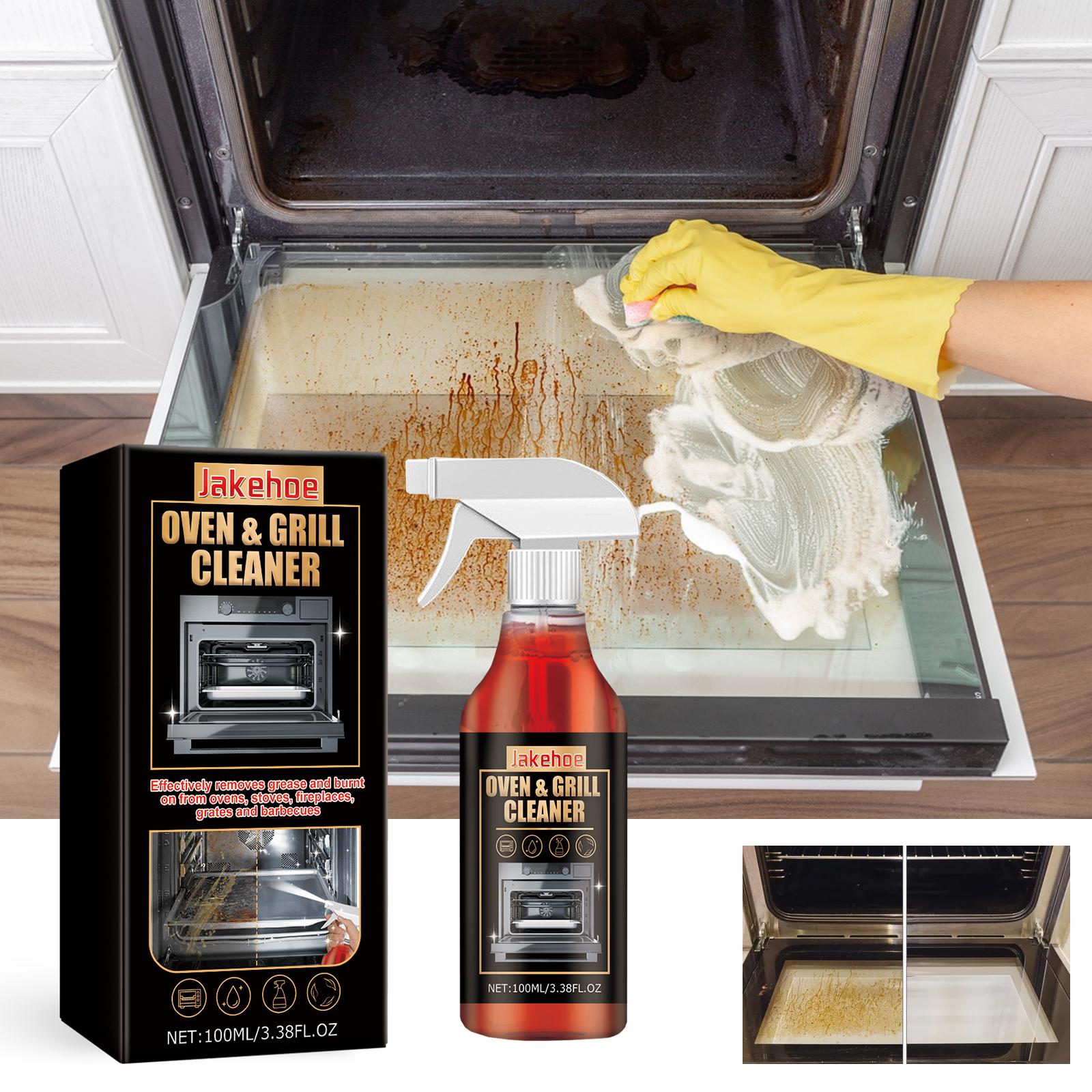 Stove and oven foam cleaner, specialized for oven racks, removes stains, deodorizes, and removes grease