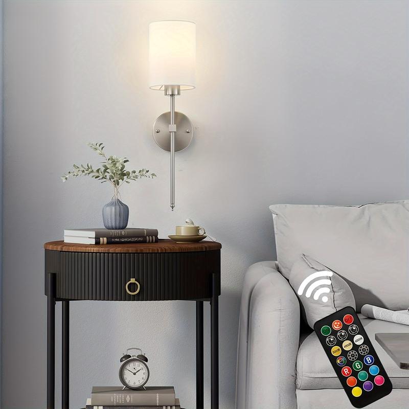 2-Piece Rechargeable Wall Lamp Set, Dimmable, Warm White/Natural White/Daylight/RGB Options, Wireless & Rechargeable, Perfect for Living Room, Bedroom, and Entrance
