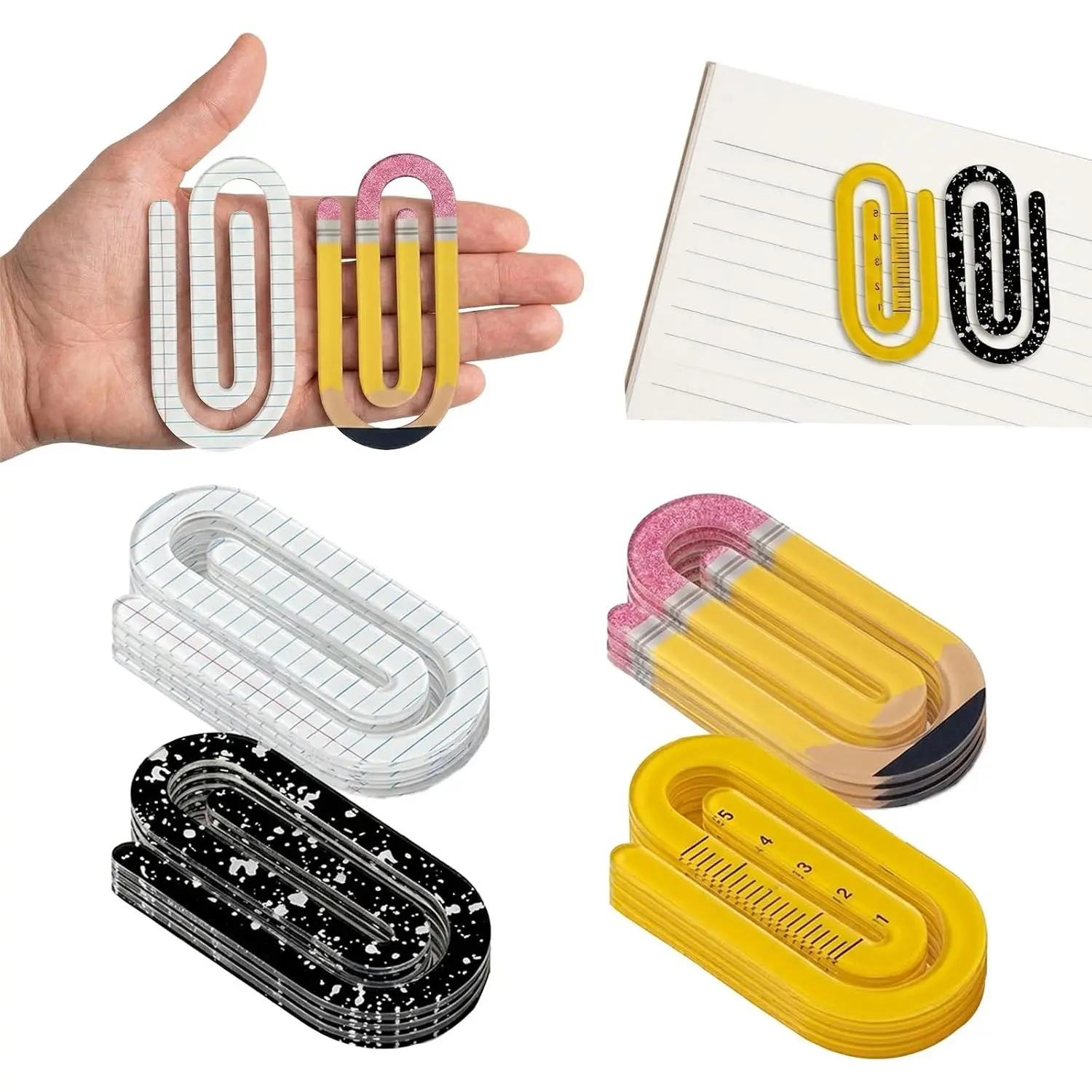 12 count   Paper Clips End of Year Student Gifts for Teacher Appreciation Gifts 4 Inch Graduation Paperclip Bookmark Notebook Pagination Mark  to School Supplies Office Classroom