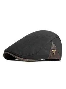 2 Pack Newsboy Hats for Men Flat Cap Adjustable Breathable Irish Cabbie Ivy Driving Hunting Hat Flat Bill Hat
