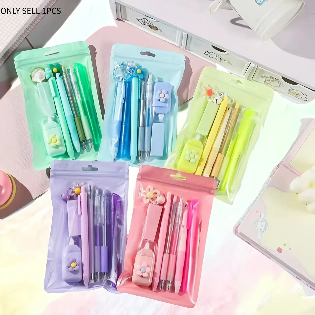 8-Piece Stationery Set, Includes Neutral Pen, Eraser, Correction Tape, Multifunctional Writing Tools, Perfect Office and School Supplies, Ideal Gift