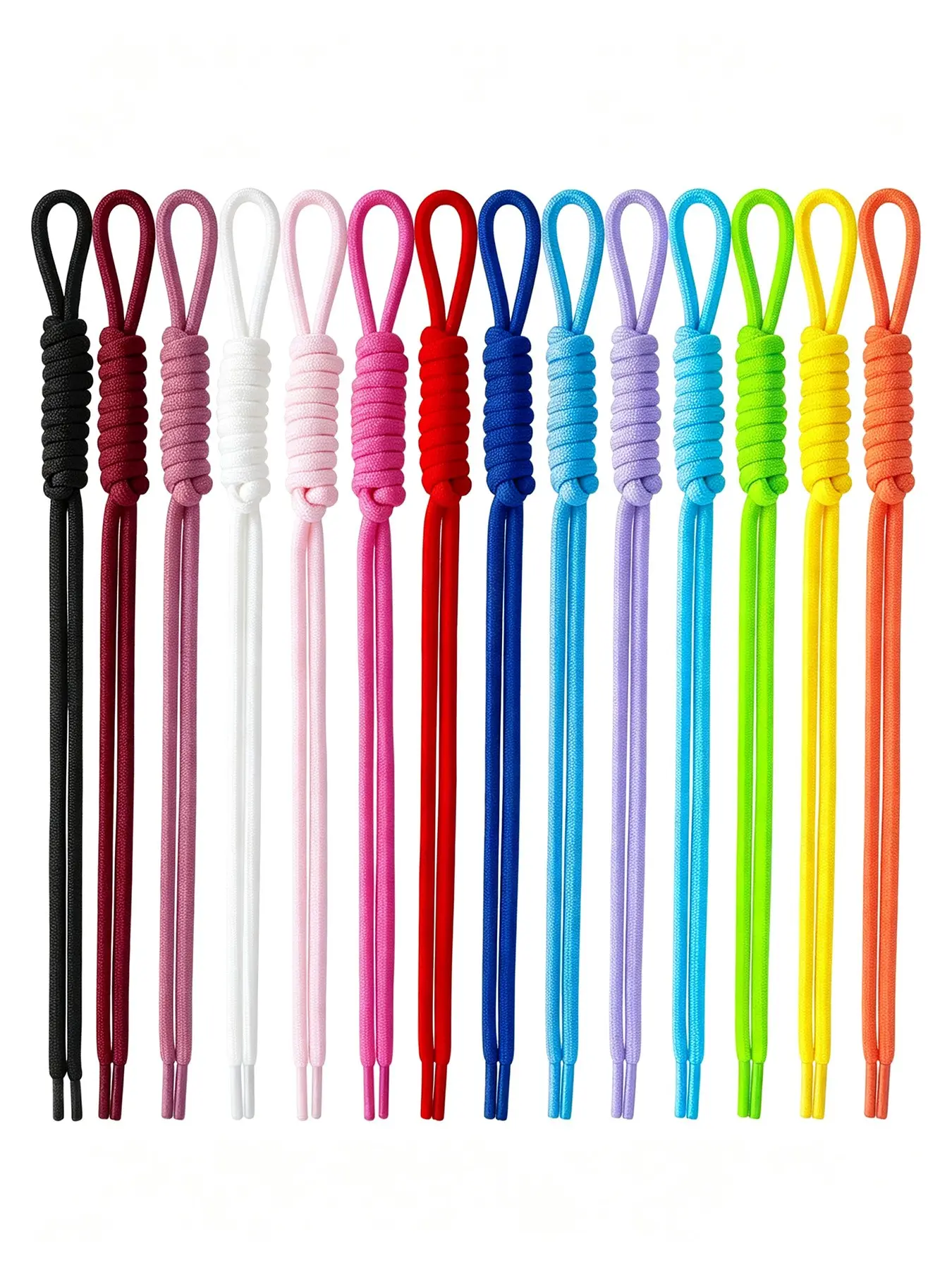 14Pcs Colorful Paracord Rope Keychain Set, Bohemian Braided Knot Nylon Bag Charms, DIY Hand Woven Rope Accessories for Handbag Purse Backpack Phone Case, Handmade Jewelry & Gift Making Supplies