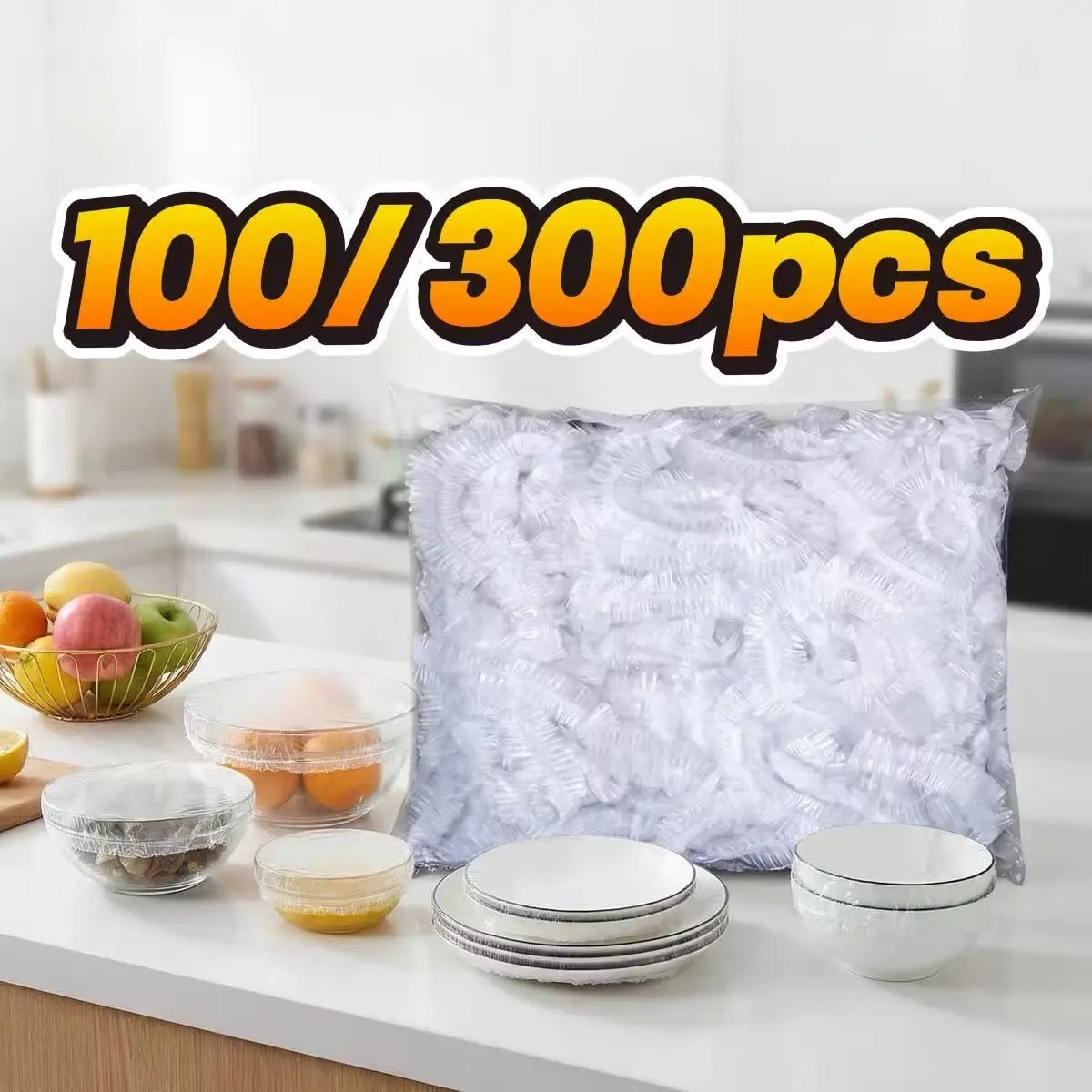 100/300 Disposable Food-Grade Sealing Mats for Bowl, Kitchen Removable Cover, Transparent Pe Material, Locks Freshness, Prevents Odors & Dust