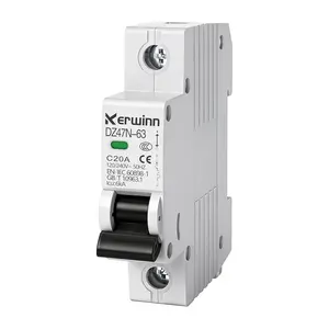 Miniature Circuit Breaker 120V/240V ac Circuit Breaker 1 Pole 20Amp Smart Circuit Breaker DIN Rail Mount for Marine Power Systems,Solar photovoltaic Systems(C20A)