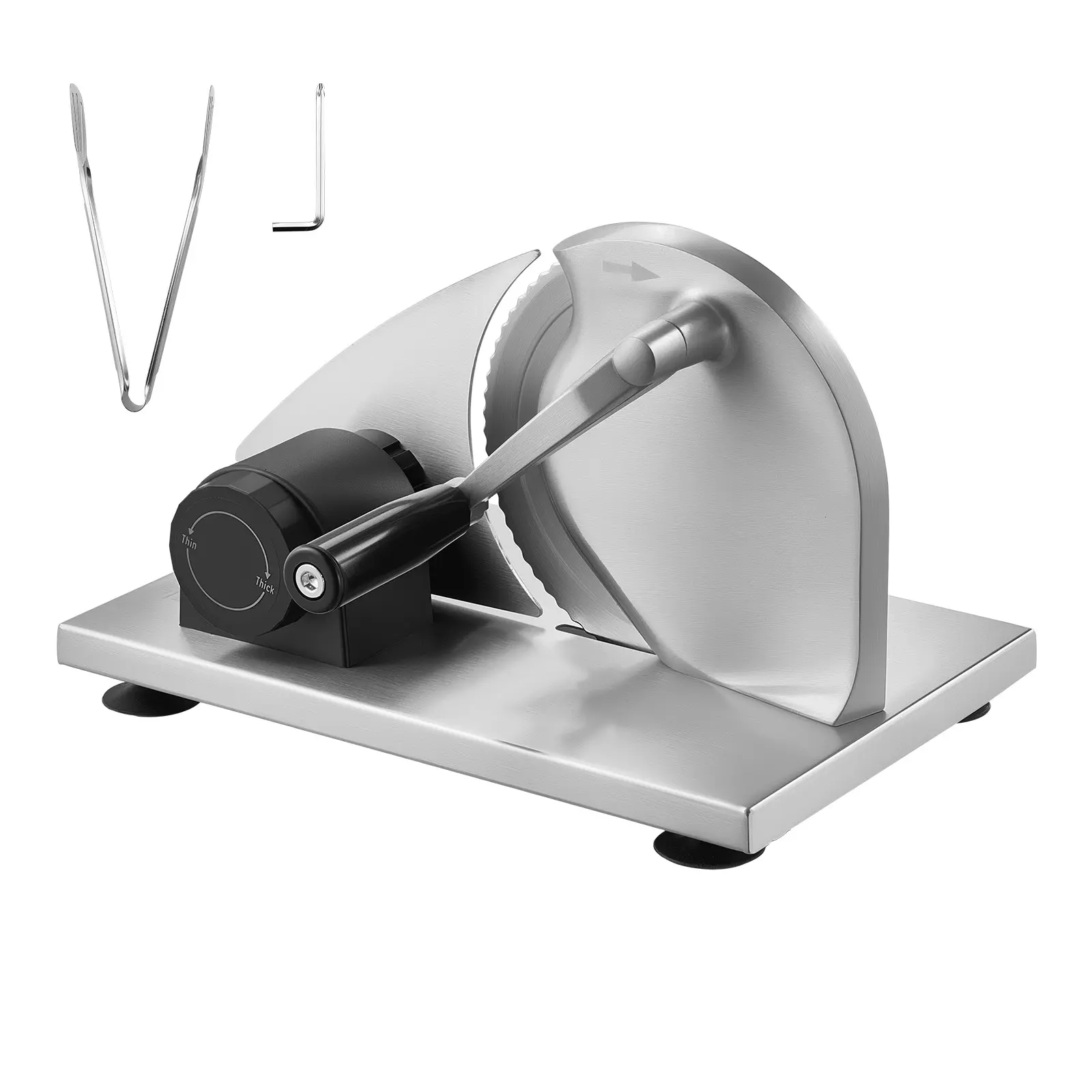 Manual Cranked Slicer for Homemade Bread, Stainless Steel Construction, 0-0.6-inch Adjustable Thickness Cheese Cutter, Customizable Slice Thickness