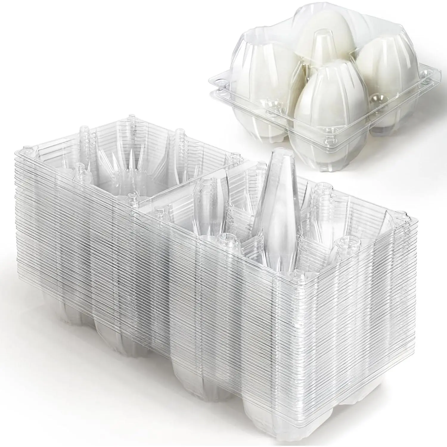Goose Egg Cartons 40 Pack 1/3 Dozen Jumbo Egg Carton Plastic Box Blank Top