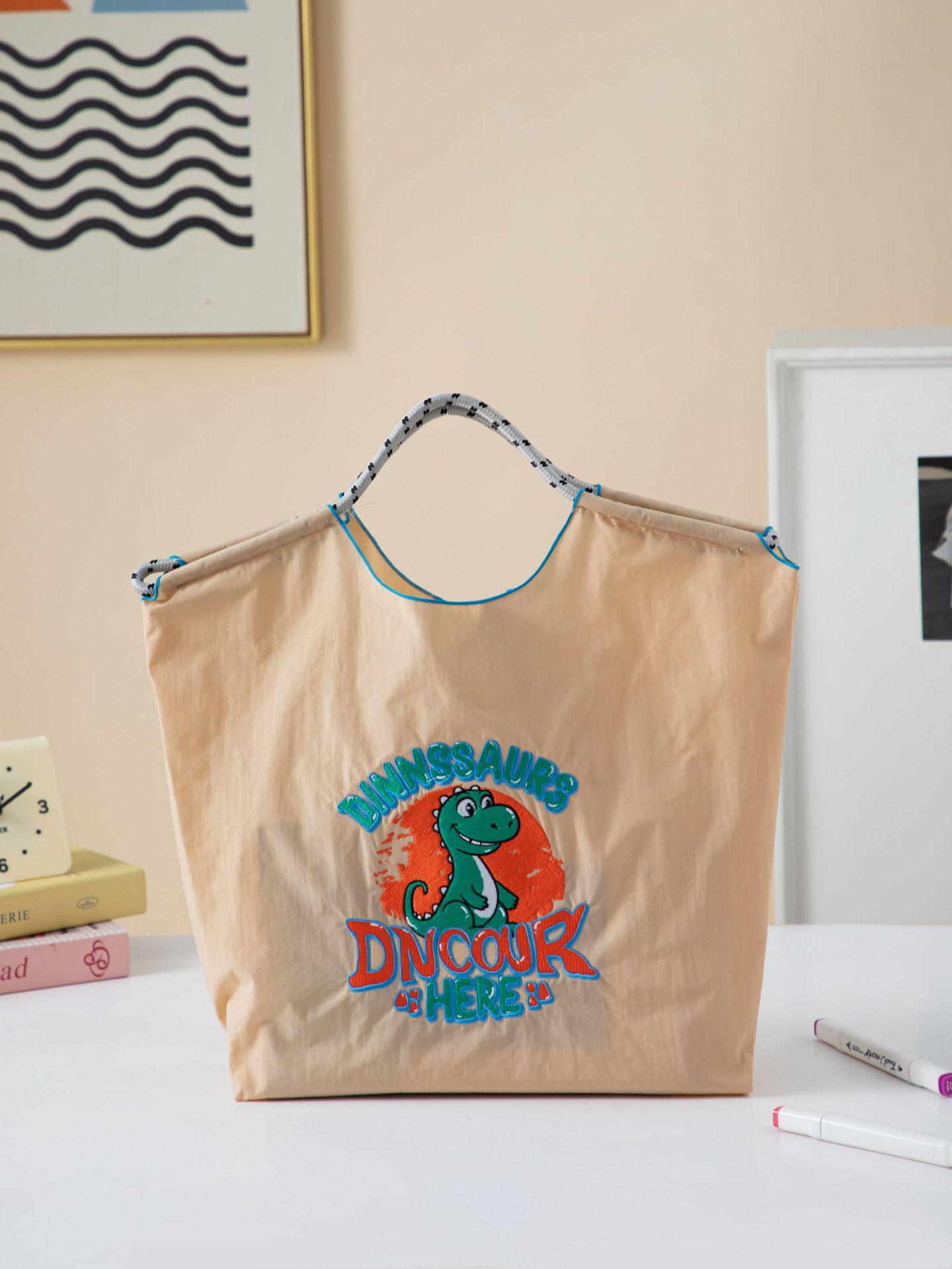 Summer New Canvas Bag for Women Ballchain Bag Single Shoulder Embroidered Handbag Large Capacity Niche Trend