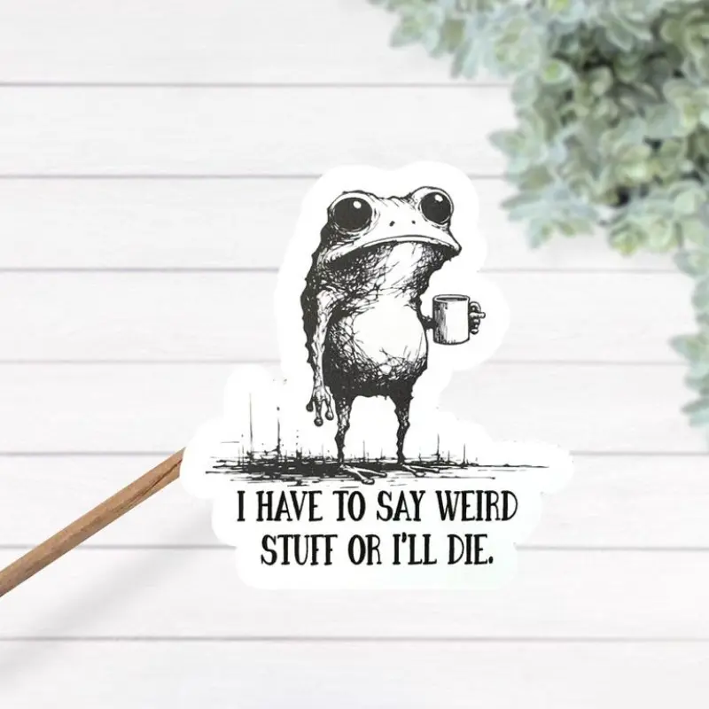 Funny Frog Stickers 3/5pcs, Anti-Bullying Design, Cute French Style, for Refrigerator, Laptop, Tablet, Phone, Water Bottle Decorations