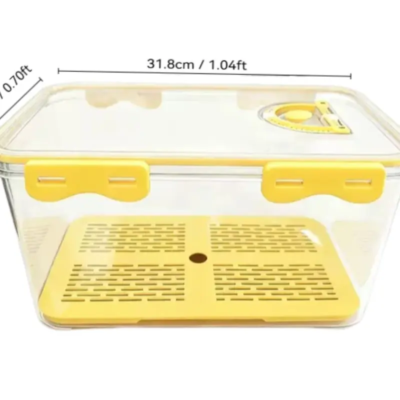 Thick Pet Refrigerator Storage Box, Food Grade Kitchen Preservation Container with Lid, Transparent Sealed Freezer Organizer