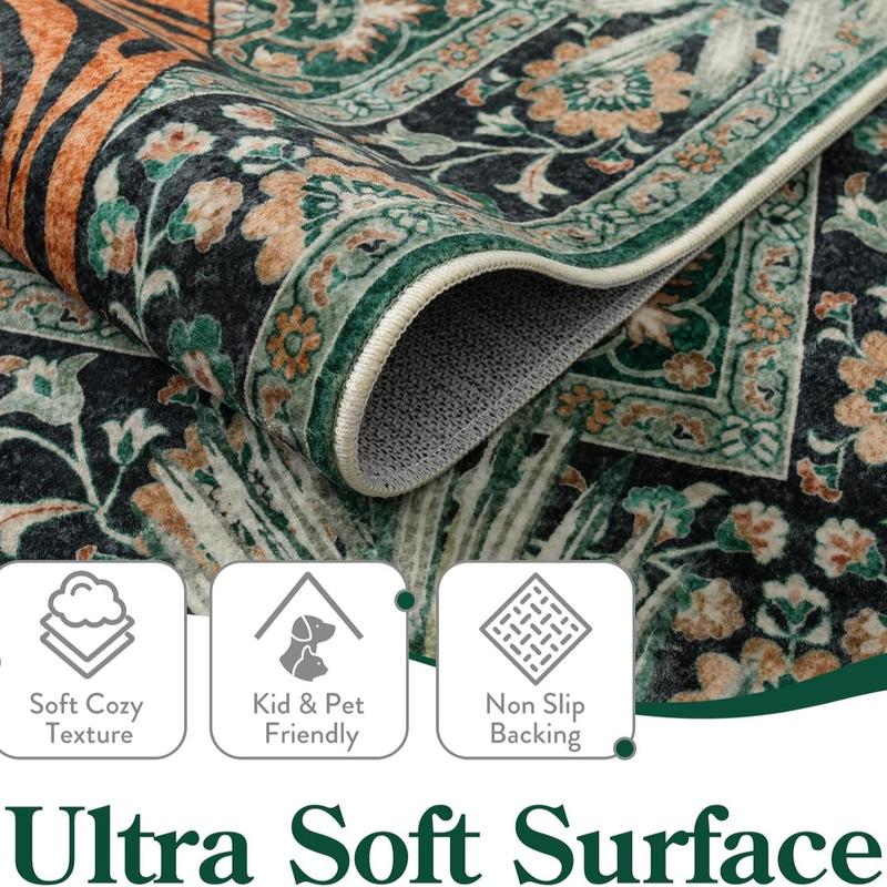 Tiger Pattern Area Rug, Animal Print Rug, 1 Count Non-slip Washable Floor Mat, Decorative Carpet for Home Living Room Bedroom Study Room Hotel #TOP PICKS