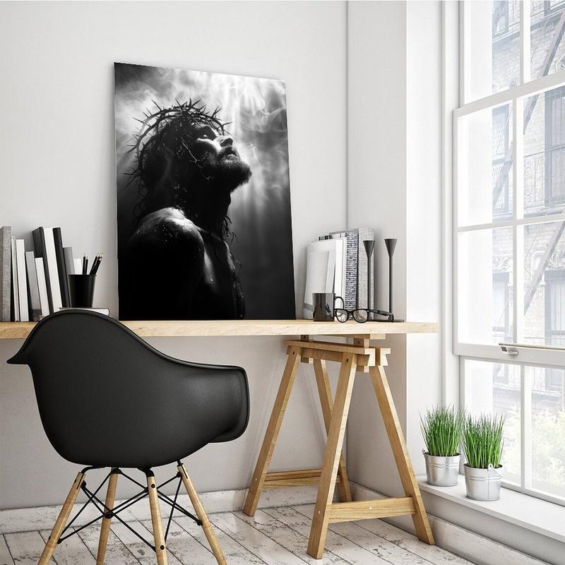 Extra Large Jesus Christ Portrait Canvas Print - Religious Spiritual Bible Wall Art, Living Room Decor