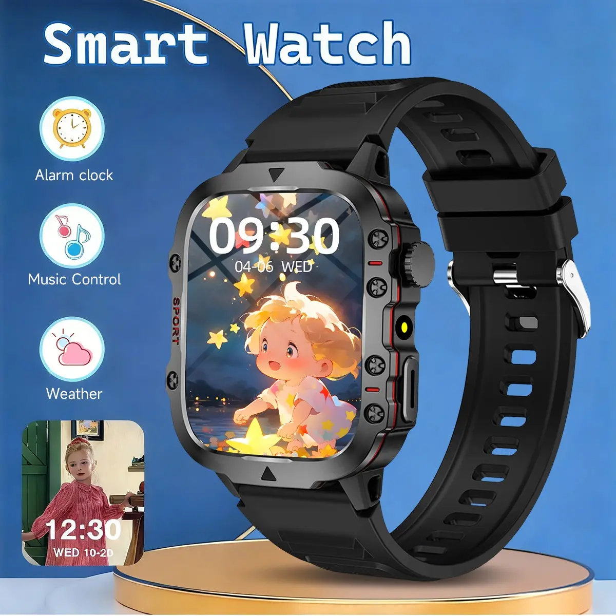 SIMSONLAB Multifunctional Kids Digital Smart Pedometer Watch: Remote Photo, Music Control, Games, Album, LED Flashlight, Long Battery Life, Calculator, Alarm, Timer, Calendar, Ideal For Outdoor & Gift