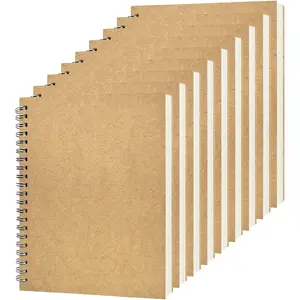 Blank Spiral Notebook, 9-Pack, Soft Cover, Sketch book, 100 Pages / 50 Sheets, 7.5 inch x 5.1 inch (Brown)fidget toys