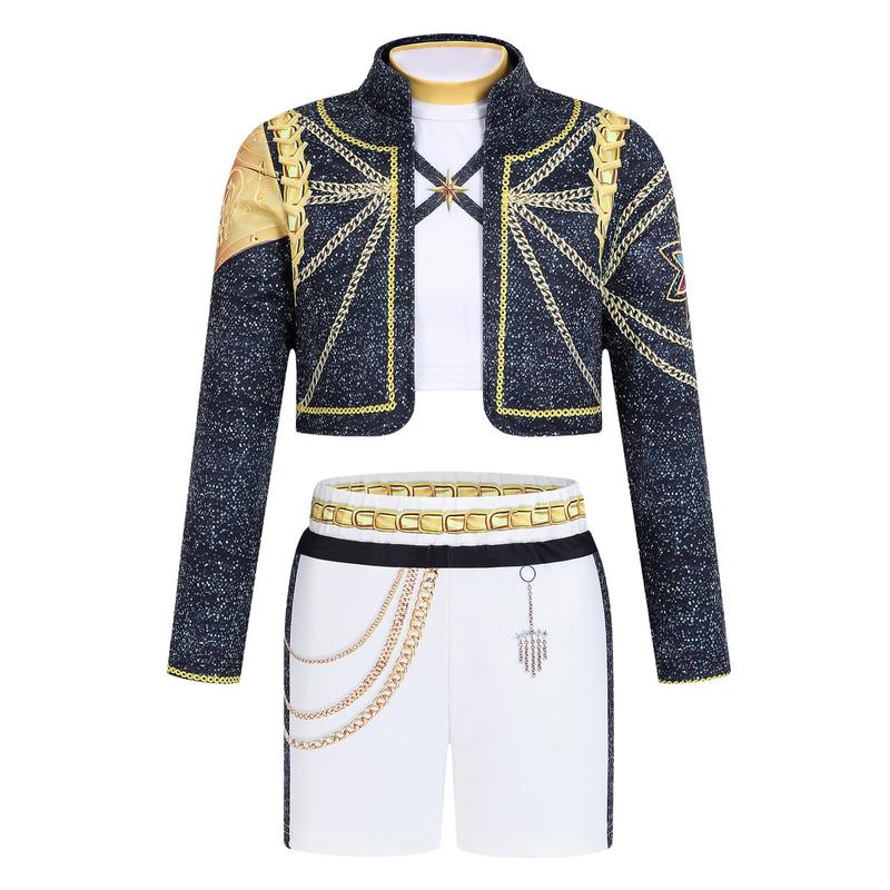 2025 KPop Demon Hunter Cosplay Gold Costume Cartoon Demon HunterCostume Year Fantasy Halloween PartyDance Costume Birthday Gift Girl GroupSong Clothes Dance Moms Fan Dance Costume