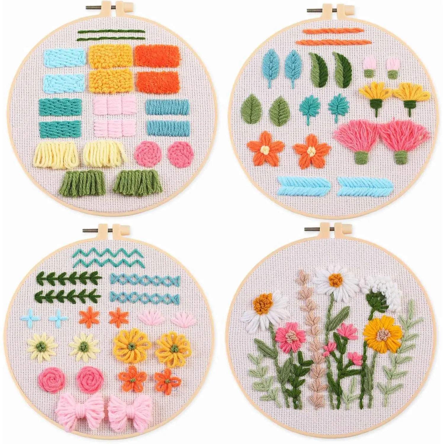 Punch nedle kit,Punch  Kits Adults Beginner,Learn Various Needlework Techniques for poking Embroidery