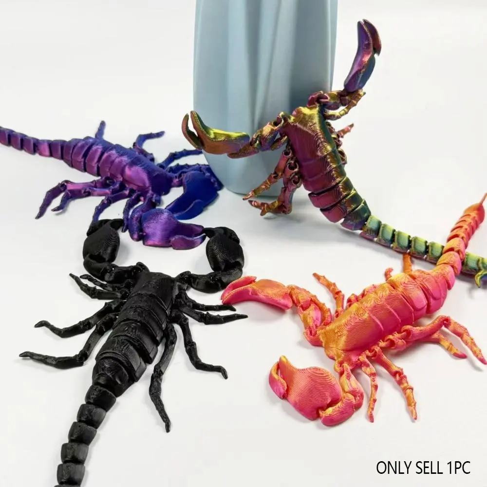 3D Printed Simulation Hinge Scorpion Plastic Toy Animal Model Prank Prop Large Scorpion Desktop Decoration Small Gift Articulated Ornament