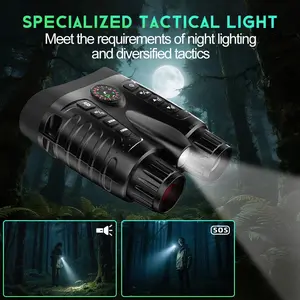 Nv2185 Digital Night Vision Binoculars 400m Full Darkness Viewing 4k Video Recording Built-in Mechanical Compass Dual Ir Light 8x Digital Zoom Waterproof Night Vision Goggles for Hunting Outdoor Adventure Camping Night Fishing