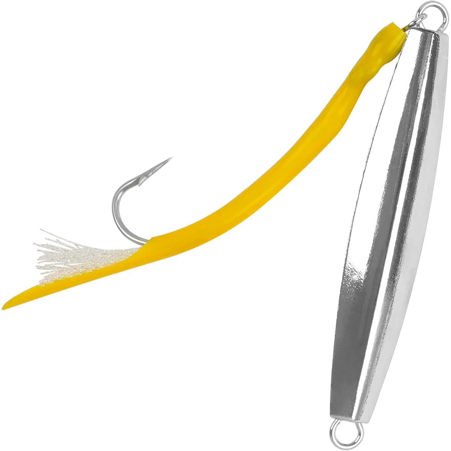 Saltwater   Jig, 1 count Casting Jigging Spoon Surf  Trolling Lure Metal Jig with Tube Tail for Striper Bluefish Tuna Salmon 1oz 2oz 3oz 4oz