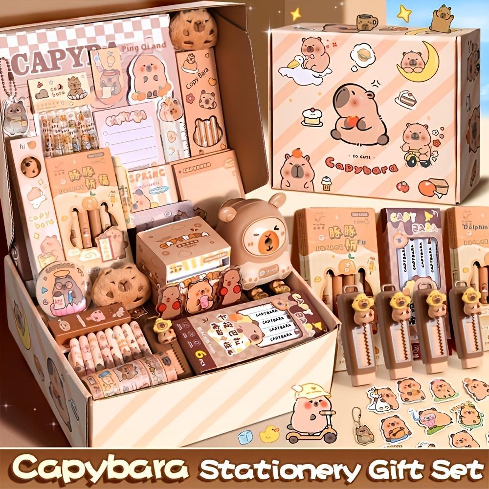 Capybara Themed Cute Stationery Gift Set with Notebook, Fountain Pen, and Accessories, Perfect for Students and Animal Lovers, School Supplies