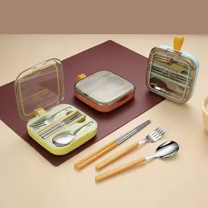 304 Stainless Steel Portable Cutlery Set, Creative Detachable Outdoor Travel Spoon Fork Chopsticks, Ideal for Camping and Hiking