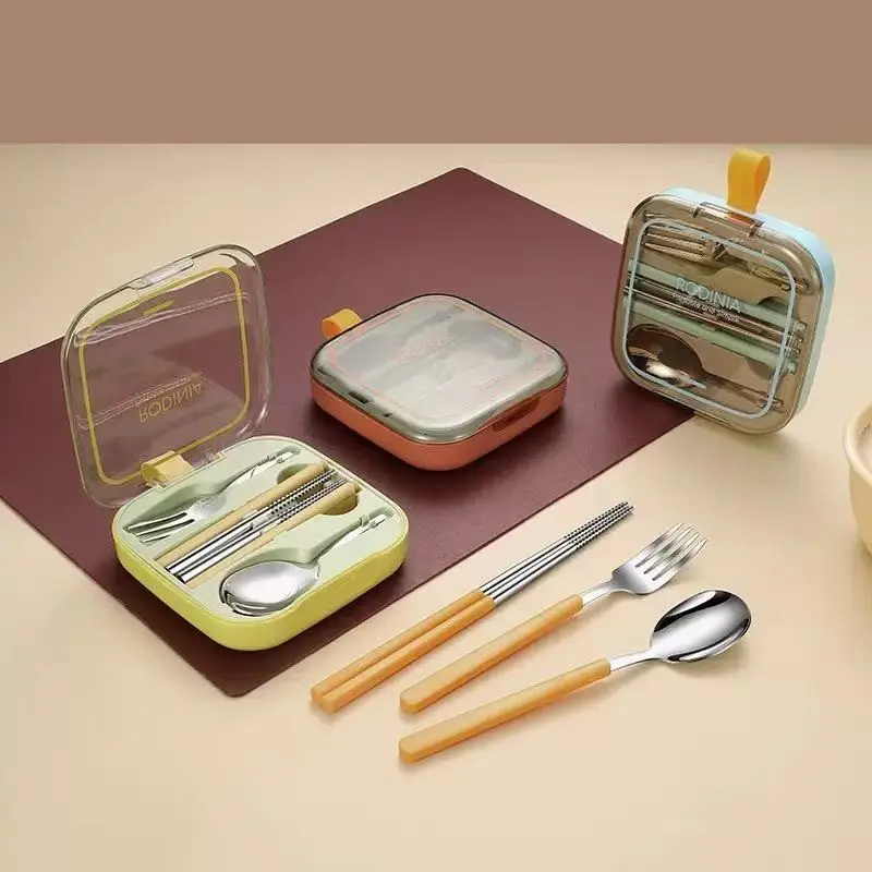 304 Stainless Steel Portable Cutlery Set, Creative Detachable Outdoor Travel Spoon Fork Chopsticks, Ideal for Camping and Hiking