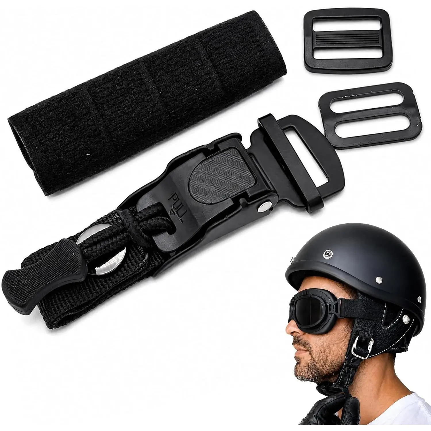 Quick Release Helmet Buckle Kit, Metal Chin Strap Adapter for Classic D-Ring HelmetsGift