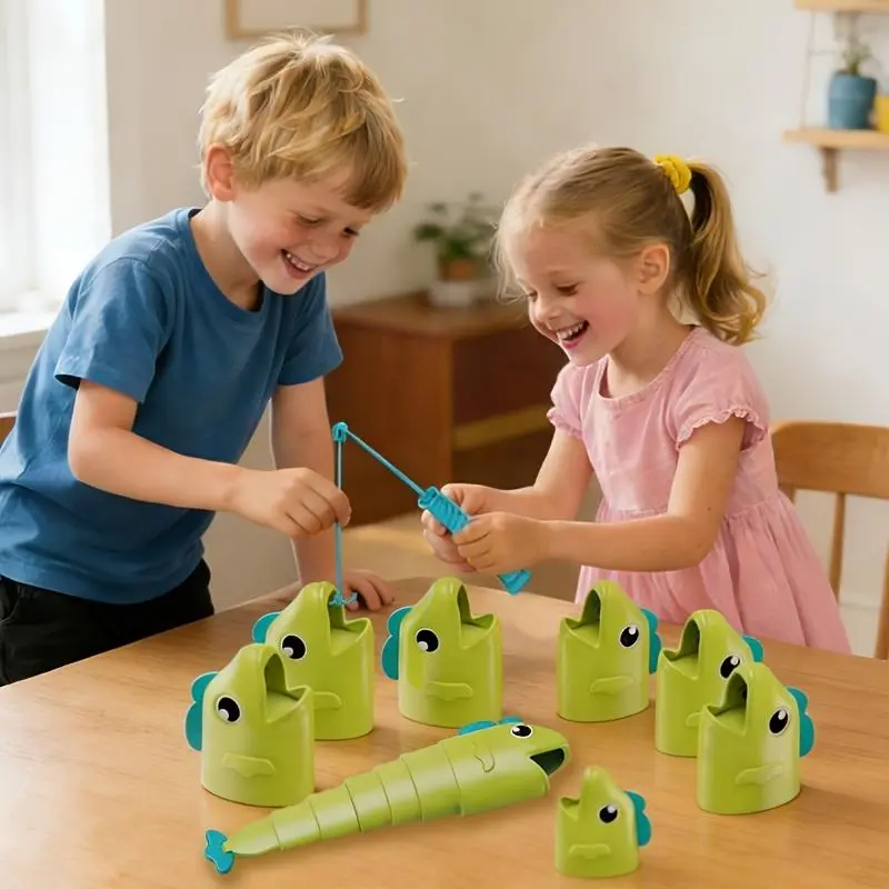 5pcs Telescopic Fishing Battle Tabletop Game Toy - Nitrosamine Free, Fun Fishing Gameplay for 12 Years Above, Enhances Hand-Eye Coordination, Reaction Speed, Memory Training and Observation via Telescopic Operations & Precise Captures