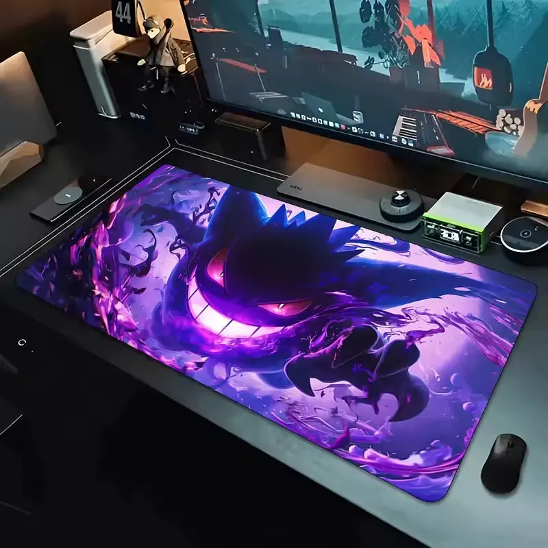 Shadow Phantom Extra-Wide Gaming Desk Mat - 300x800mm Purple Aesthetic Desk Pad Computer Desk Mat
