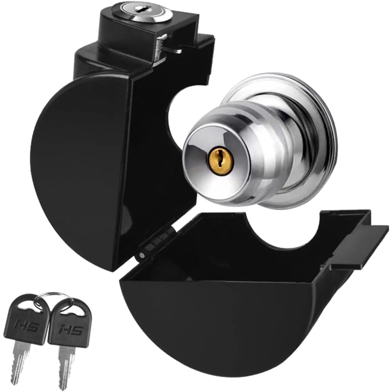 Proof Door Knob Cover Lock for Dementia  Safety -  ABS Plastic Lock-Out Device for Bedroom, Bathroom, Gas Valve & Outdoor Faucets (Fits  Circular Knobs)-1 Pack