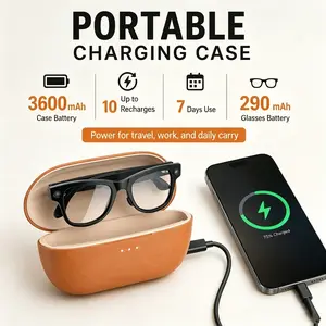 Unisex M02 Ultra Ai Smart Glasses, 1080P Camera, Video Recording, Chatgpt Support, 3600mah Charger, Translation, Music, Sunglasses Function
