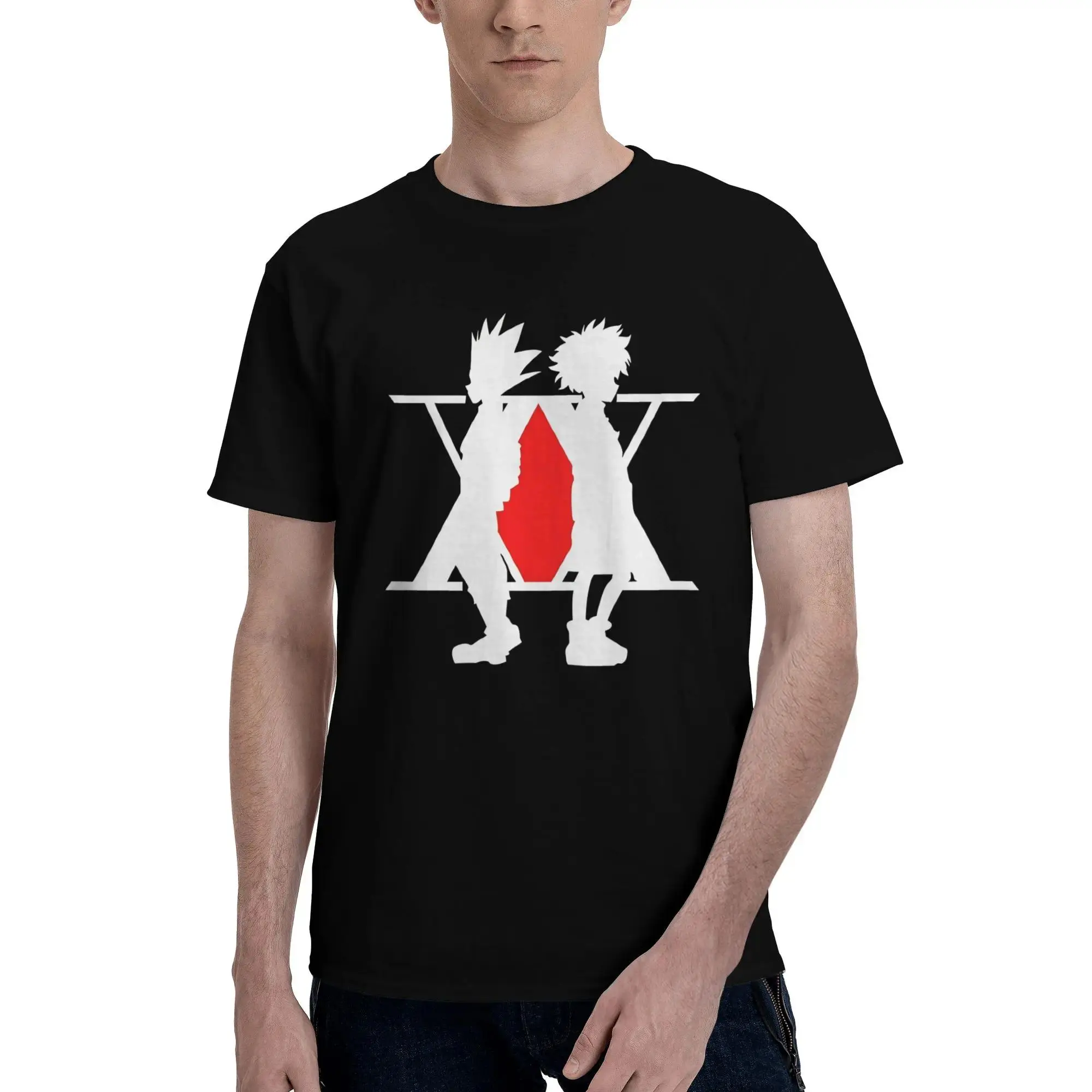 Anime Hunter X Hunter Printed T-Shirt, Men Women Pure Cotton Short Sleeve Graphic Tee, Casual Awesome Anime Top, Ideal Holiday & Birthday Gift, Wear For custom printing, please contact customer service.