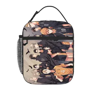 Haikyuu!!Lunch Bag Water Resistant Reusable Handbag with Sturdy Zipper Insulated Haikyuu!!Lunch Box Bag and Matching Haikyuu!!Lunch Tote Great for School Office Beach and Camping