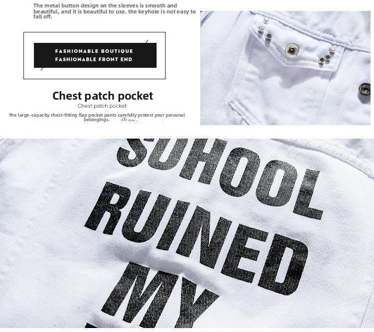 sets for men clothing Spring Autumn Mens Denim Jacket + Jeans Pants Set Fashion Single Breasted Coat Trousers Two Piece Denim suit Clothes Sleeve Sleeved Basic Formal Menswear 2 Piece Denim Outfit Jean Jacket and Jeans Set Denim Set (Belt not include