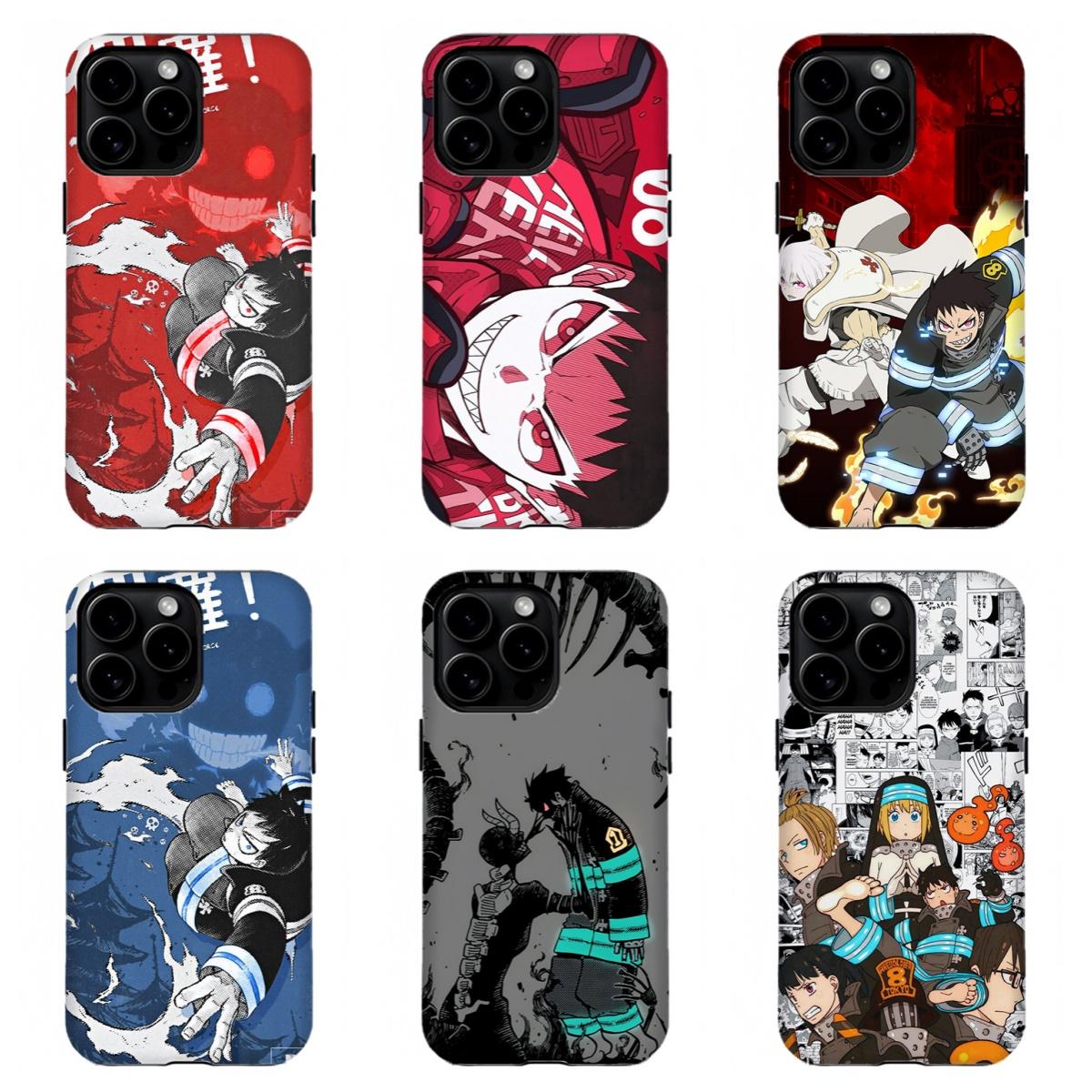 Aesthetic F-Fire F0rce Anime Phone Case|Manga Collage Art Print Phone Cover For iPhone 11 12 13 14 15 16 17 Pro Max For Samsung S26 S25 S24 S23 S22-Anime Fan Gift