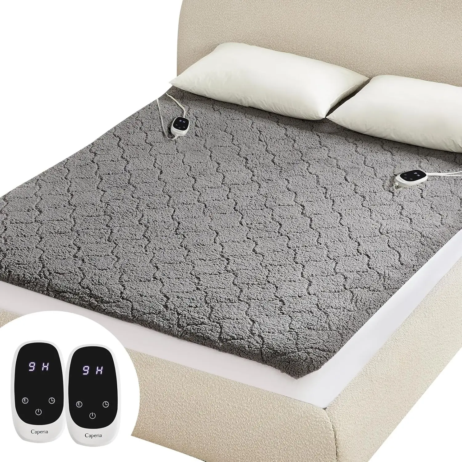Heated King Electric Mattress Pad with 9 Heat Settings Memory Function Fast Heating 1-12 Hours Auto Off Deep Pocket Machine Washable 78"x 80" Black