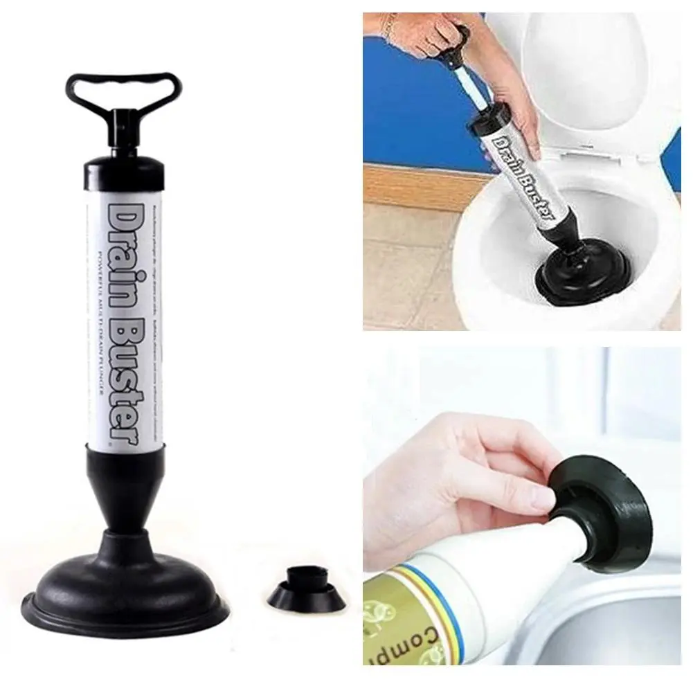 Drain Plunger High  Toilet Air Plunger with 2 Type Suction Cups Pump Toilet Plunger Pipeline Dredge for Bathroom