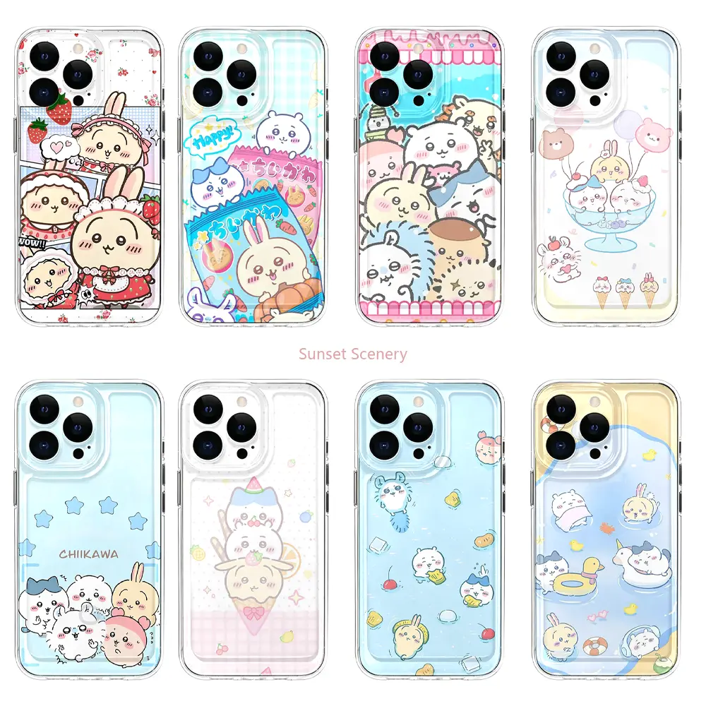 Cute CHIIKAWA Shockproof Clear Phone Case iPhone 17, 16, 15, 14, 13, 12, 11, Pro, MAX, Air Plus models.
