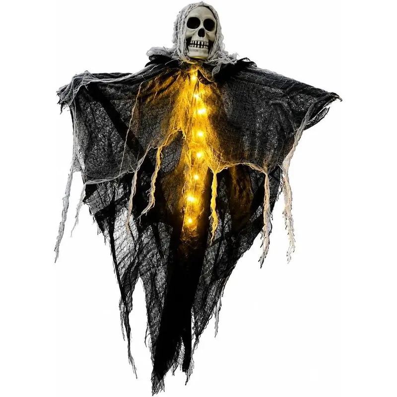 Halloween Hanging Glowing Skeleton Ghosts,Scary Halloween Skeleton Decorations,Haunted House Prop,Hanging Skeletons Decor for Indoor & Outdoor and Create a Halloween Ambiance Ideal for Festival