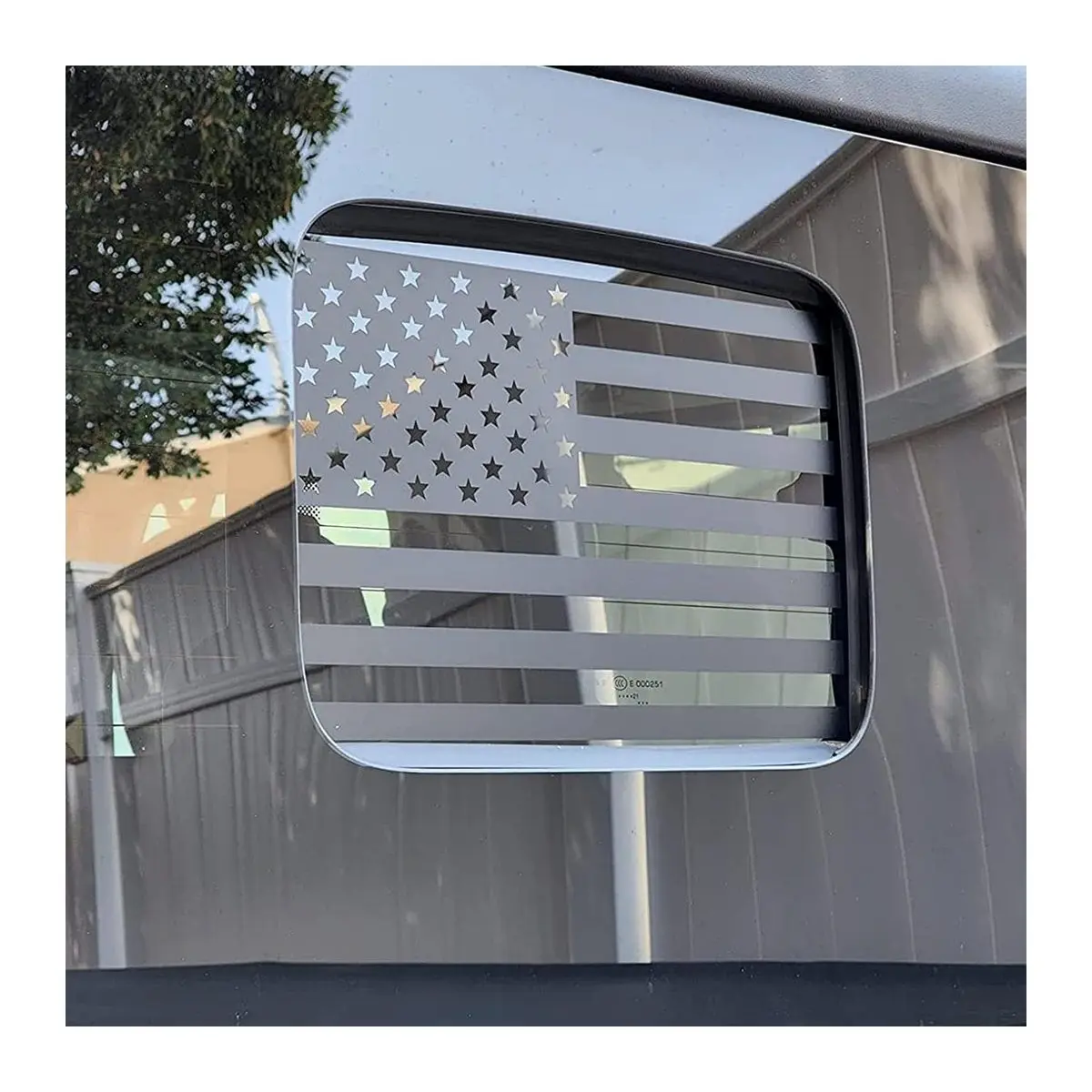 Matte Black American Flag Decal for Jeep Gladiator Jt 2020-2026 Rear Middle Window Vinyl Sticker Truck Back Center Sliding Window Glass