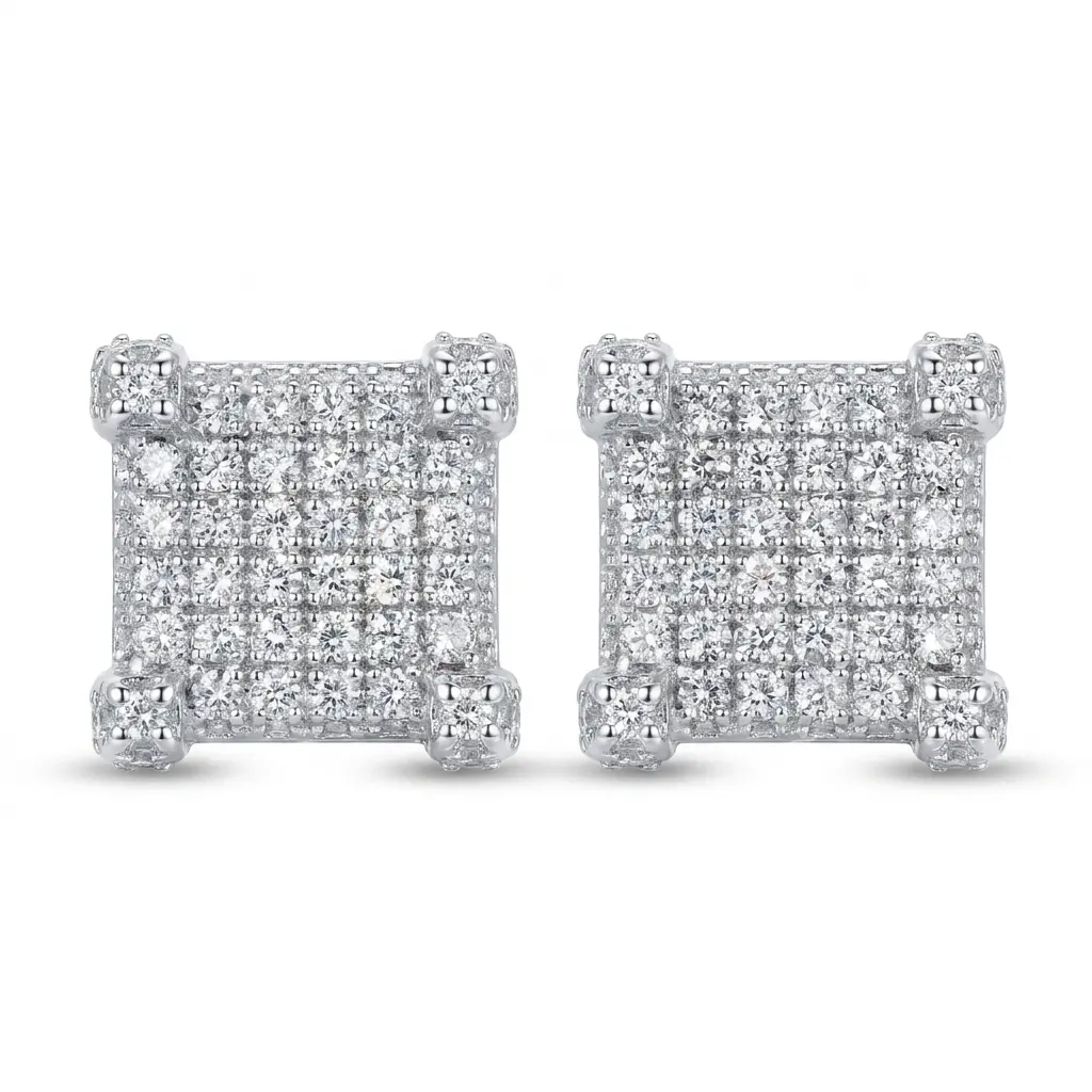 S925 Silver Niche Hip-Hop Earrings (3.8g) - Unisex Stylish Fashion Jewelry Accessories for Adults, Enhance Your Style, Birthday/Father’s Day Gifts Unique Earrings High Quality Earrings