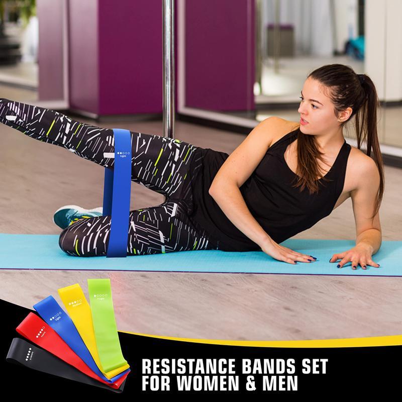 5 Counts/set Mini Loop Resistance Band Set with Storage Bag, Portable Exercise Band, Home Gym Exercise Stretching Training Equipment, Gymtok, Gym Accessories, Home Gym Kit-BY 5 Counts/set Mini Loop Resistance Band Set with Storage Bag, Portable Exercise Band, Home Gym Exercise Stretching Training Equipment, Gymtok, Gym Accessories, Home Gym Kit-BY