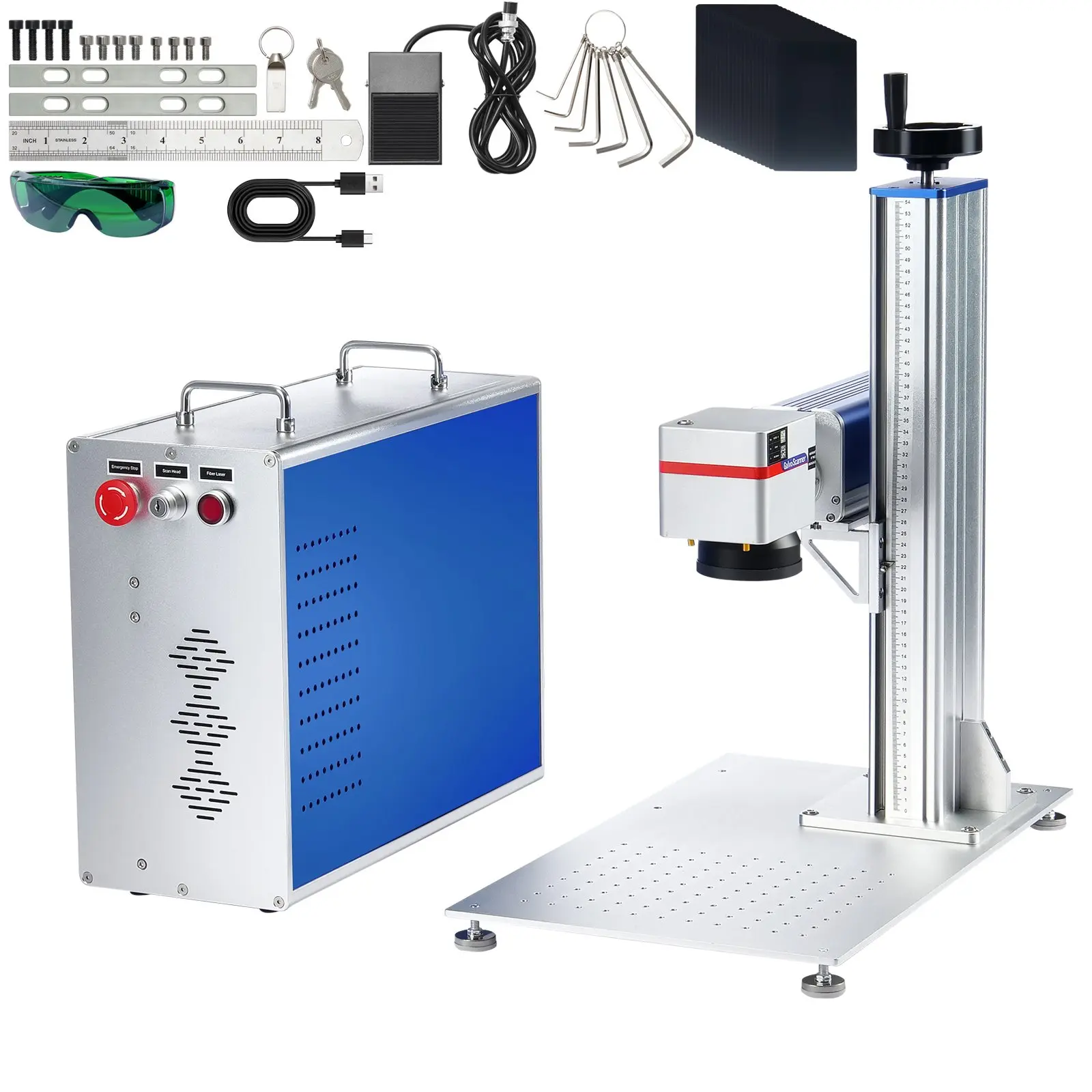 【DealsForYouDays】VEVOR Fiber Laser Marking Machine, 30W Compatible with LightBurn, Fiber Laser Engraving Marking Machine with 5.9" x 5.9" Working Area, Solid State Fiber Laser Engraver for Aluminum Steel Jewelry Gold