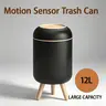 Sensor Control Trash Can - Waterproof Smart Automatic Lidded Bin, Nordic Classic Style, Space-Saving Eco-Friendly Multifunctional Home Supply, Bathroom Decor, Apartment Accessories, Mini Trashcan Inside Bathroom, Sensor Control Waste & Recycling Bin