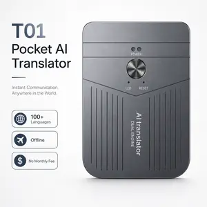 T01 Portable AI Translator Device with Offline Voice Translation, Photo Translation, and Manufacturer Warranty for Travel, Manufacturer Warrenty