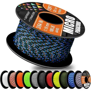 1.18 mm Synthetic Paracord, 125ft (38m) Lightweight Abrasion-Resistant Thin Braided Rope, 100 lbs Load Capacity for DIY Crafts, Camping (Multi Camo)