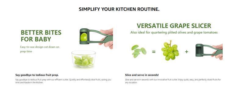 Safe Toddler Grape Cutter for Ages 1-3, Stainless Steel Fruit Slicer for Grapes, Cherry Tomatoes & Blueberries, Lightweight Baby Food Prep Tool for Salads & Snacks