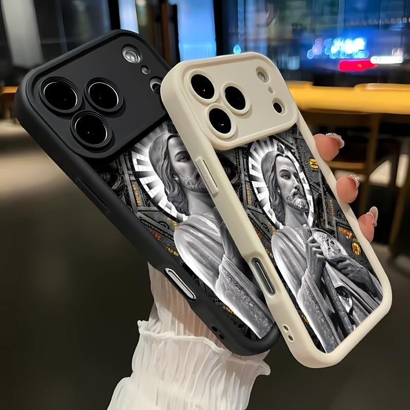 San Judas Tadeo Soft&Flexible TPU Silicone Phone Case For iPhone 17 Pro Max AIR 16 15 14 13 12 11 Plus XSMAX Cases Durable|Shockproof|Full Camera Protection|Anti-Scratch|Anti-Fingerprint|Slim Fit|Gift For Girlfriend/Men/Women