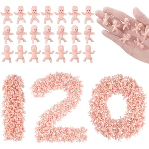 120 Pcs Mini Babies for Baby Shower Games, 1 Inch Tiny Plastic Babies Bulk for My Water Broke Ice Cube, Mardi Gras King Cake Baby Figurines, Hide Hunt Games, Party Decorations Favors(White)