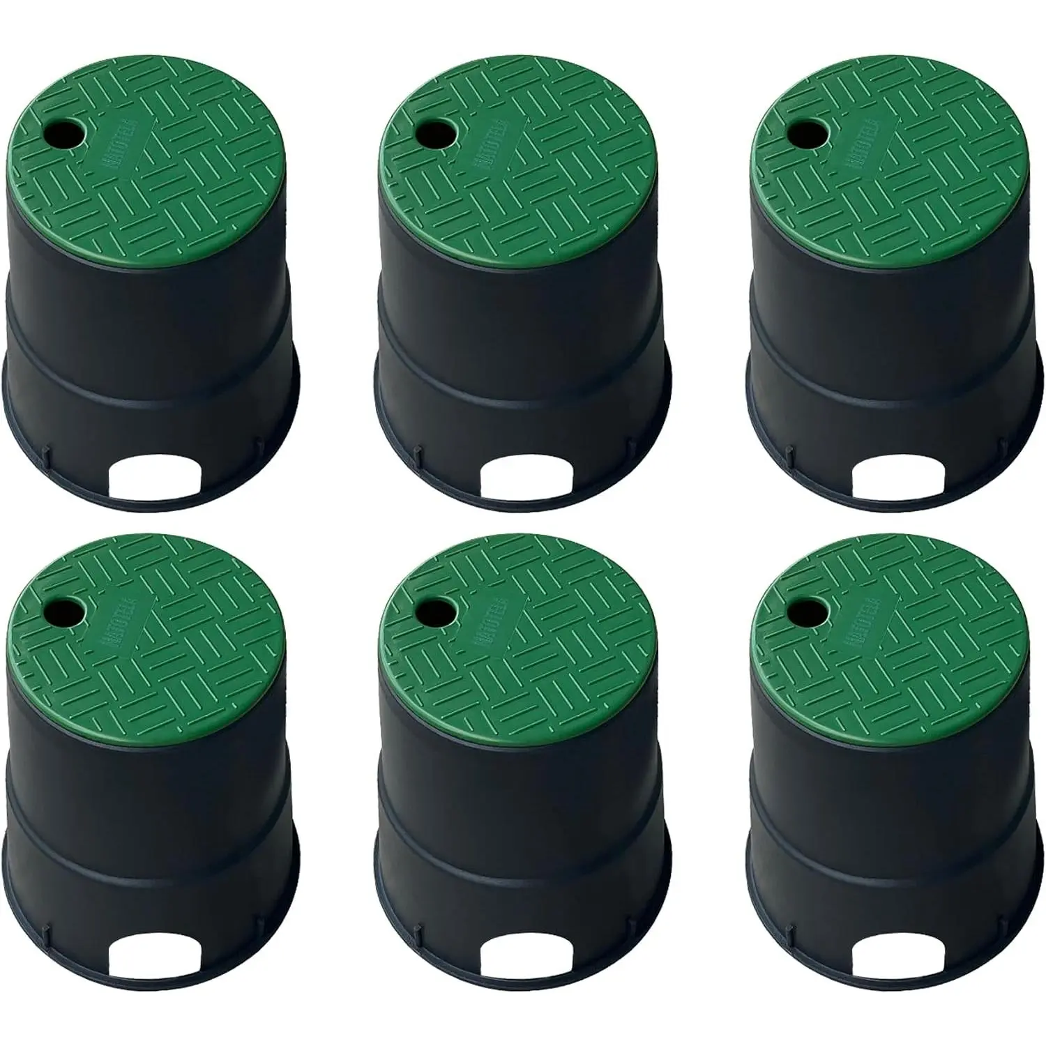 6 Sets 6 in Plastic Valve Boxes with Anti Slip  for Outdoor | Durable PP Round Irrigation Valve Box for Lawn Grassland Ground Farm Underground Splice Box for Electrical Water Meter Box