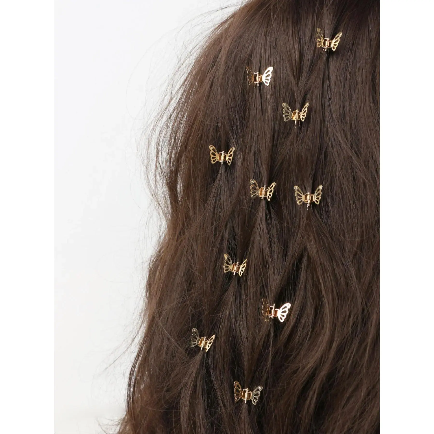 Women's Cute Metal Hollow-Out Butterfly Hair Clips Set - 10/20/40 Pack Solid-Color Bangs Clips, Ballet & Dance Hair Accessories for Parties, Daily Use, Plain Alloy Items